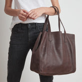 Bolsos tote de piel suave de gran capacidad